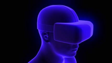 Vr-Casco-De-Realidad-Virtual-Holograma-Animación-Futurista-Hmd-Juego-Tecnología-Bucle-4k